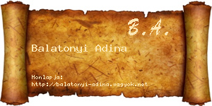 Balatonyi Adina névjegykártya